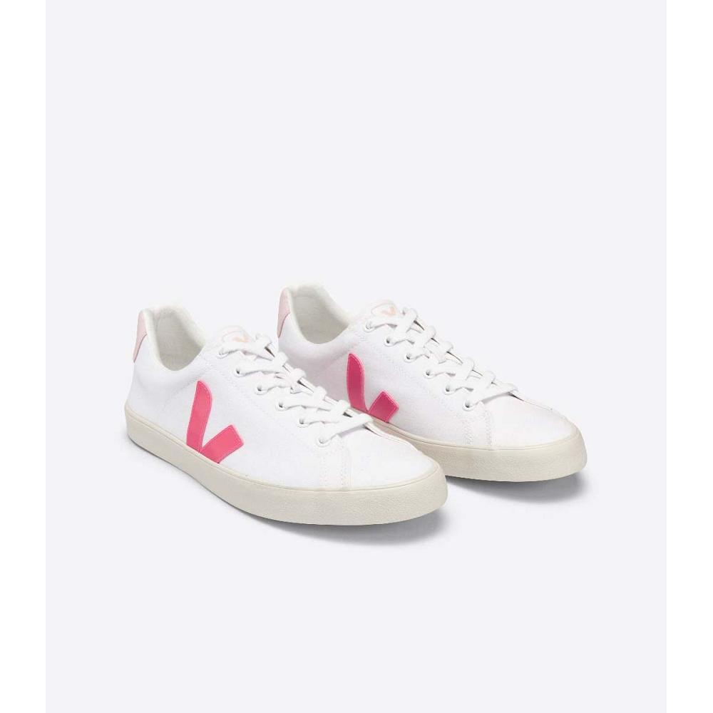 White/Orange/Pink Women's Veja ESPLAR SE CANVAS Shoes | AU 513ZUT